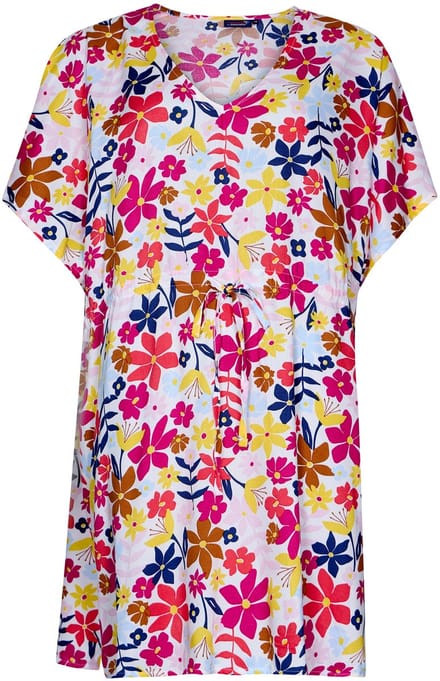 Rebelle Jurk Full Bloom - Wit/Roze - Viscose - Maat 36