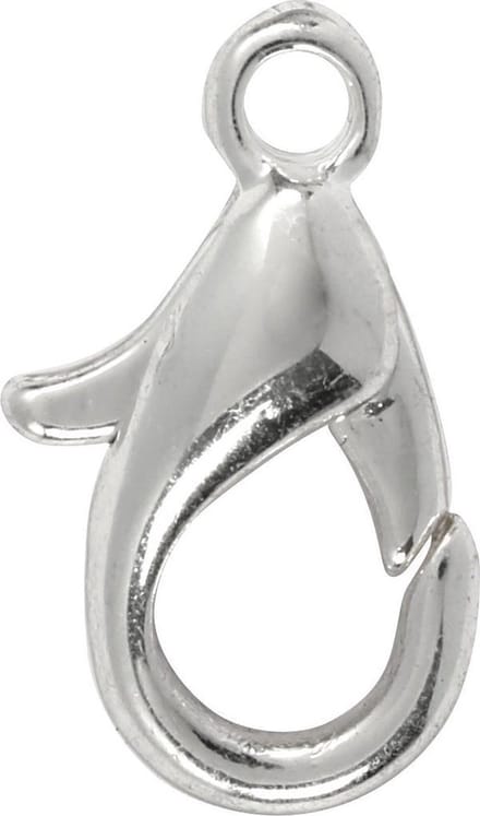 Karabijnhaken, L: 10 mm, verzilverd, 100 stuk/ 1 doos