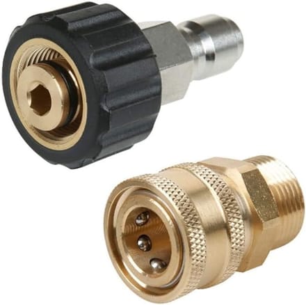 Hogedruk Adapter Set - Quick Connect Koppelingen - Eenvoudig Aansluiten - 5000 PSI Werkdruk - M22 15mm - Zoals Afgebeeld