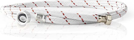 Nedis Nylon Toevoerslang - 1/2'' - 3/4'' - 10 Bar - 2.00 m - Toepassing: Schotel / Wasmachine - Nylon - Rood / Wit