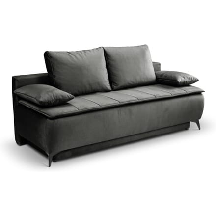 Furnilux Sendi sofa bed 2-zits grijs-beige | luxe velour sofa | opbergbank