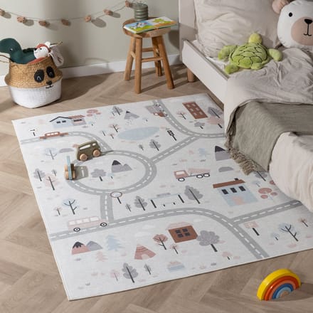 Little Olly Speelkleed auto - Rocky Ride Wit - 80x150cm