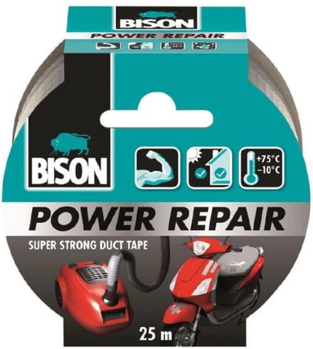 Bison Tape Power Repair Grijs - 25 meter