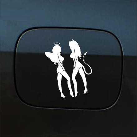 Bumpersticker - Engeltjes - 14 X 10 - Wit
