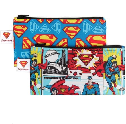 Bumkins - Reusable Snack Bag | Herbruikbaar Snackzakje - Small (2 stuks) - DC Comics - Superman