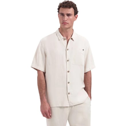 No Excess Shirt short sleeve with linen, garm stone