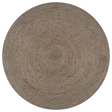 vidaXL - Vloerkleed - handgemaakt - rond - 90 - cm - jute - grijs