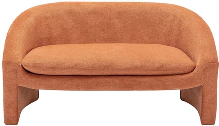Vente-unique Tweezitsbank van terracottakleurige stof OSSANA