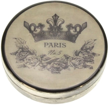 Doosje metaal Paris Ø9,5x2,5cm