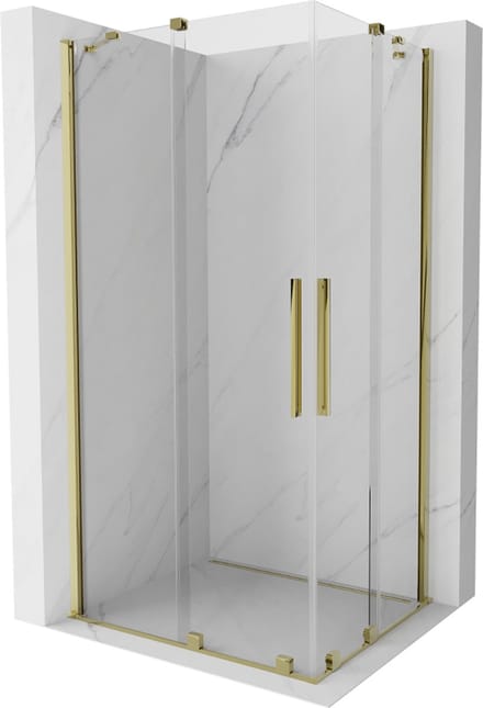 Mexen Velar Duo verschuifbare douchecabine 100 x 90 , transparant, goud - 871-100-090-02-50