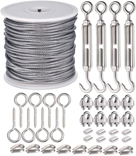Dailygoods- Kabelset Roestvrij Staal - PVC-Coating - Oogschroeven