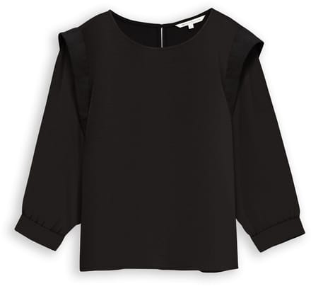 Tom Tailor Denim - Losvallende blouse - Maat S - deep black