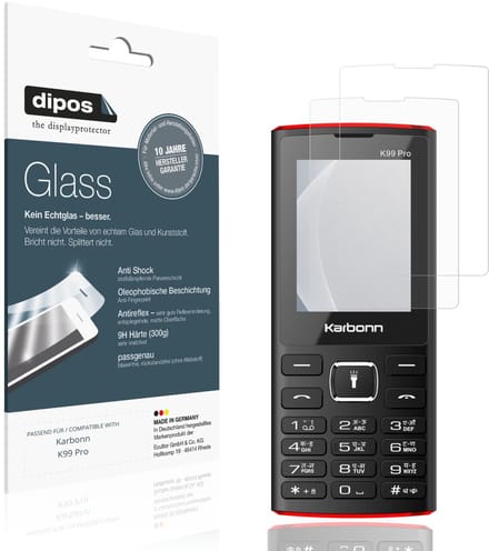 dipos – 2x Matte Pantserfolie geschikt voor Karbonn K99 Pro | 9H Screenprotector