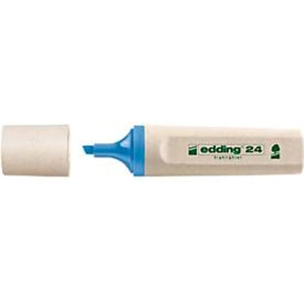 edding highlighter 24 EcoLine, 90% hernieuwbare grondstoffen, navulbaar, blauwe inkt, 10 stuks