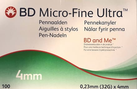 Bd Microfine Ultra Pennaald 4mm 32g Easyflow 100