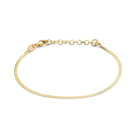 Zilver Verguld (Geel) Armband Plat 1,7 Mm 16 + 3 Cm 3 Micron 2103149