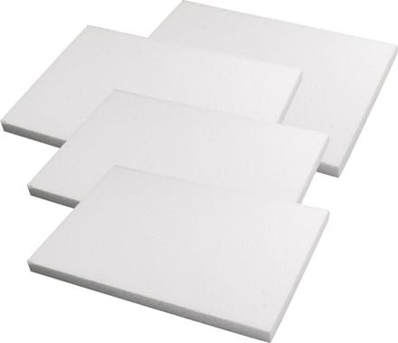 Rayher Piepschuim schijf - 4x wit - 20 x 30 x 2 cm - Knutsel- en decoratiemateriaal