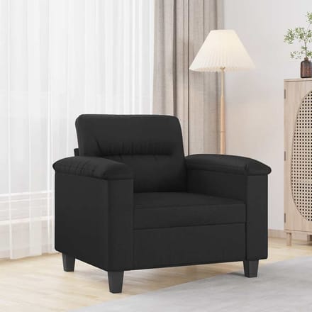 Vidaxl Fauteuil, Zwart, 60 Cm, Bekleed met Kunstleer