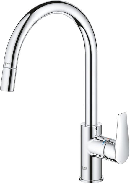 GROHE StartEdge Keukenmengkraan - Uittrekbare Handdouche - 360° Draaibaar - Chroom