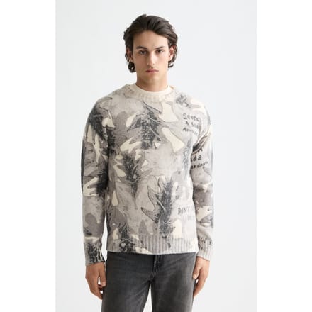 Scotch & Soda Printed Dropped Shoulder Pullover Leaf Camo Eggnog Aop Größe: L | Pullover Outlet | Herren