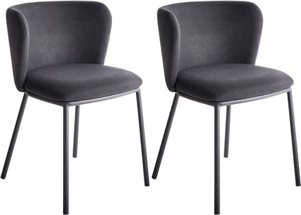 MINA - Eetkamerstoel set van 2 - Zwart - Polyester