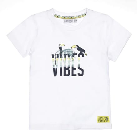 Dirkje Kinderkleding Jongens Tshirt Korte Mouw Vibes White - 56