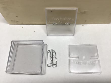Transparante, vierkante plastic buttons, 5 stuks  Afm. 5,5 x 5,5 cm
