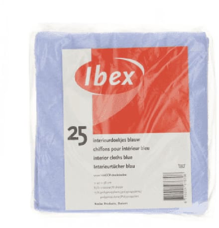 Ibex Dweiltjes - 25x - viscose schoonmaakdoeken - 38 x 40 cm - blauw - huishouddoekjes