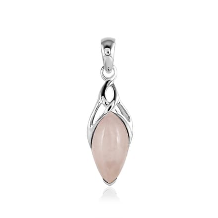 SilverGems zilveren hanger met Rozenkwarts edelsteen