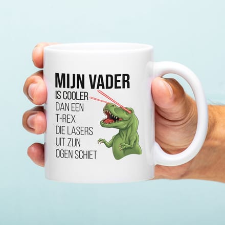 Ditverzinjeniet.nl Mok Mijn vader cooler dan een T-Rex
