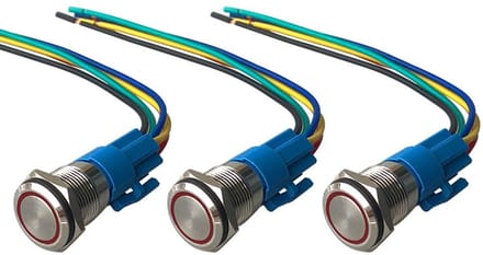 Virtubuy - Momentary Pushbutton Switch - 19mm - Waterdicht en duurzaam - Rood LED Licht - Auto Startknop - Geschikt voor 12V/24V systemen