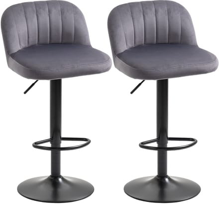 HOMCOM-Barkruk-Polyester-43x45x101cm-Grijs