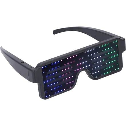LED Gloeiende Bril Dynamisch 4 Kleurrijk Oplichtend USB Oplaadbaar Lichtgevend Decor voor Bar Bundy Allerheiligenfeest black