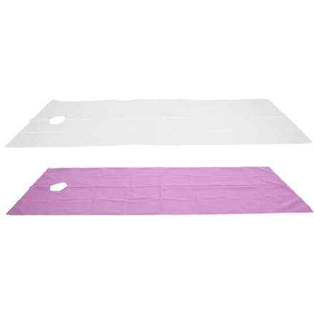 2 stuks Wegwerplakens Ademend Waterdicht Polyester Massagebedovertrek voor Schoonheidssalon(Wit Paars ) white