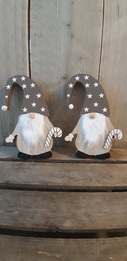 Houten kabouters - Set van 2 - Gnome - Staand - Kerst