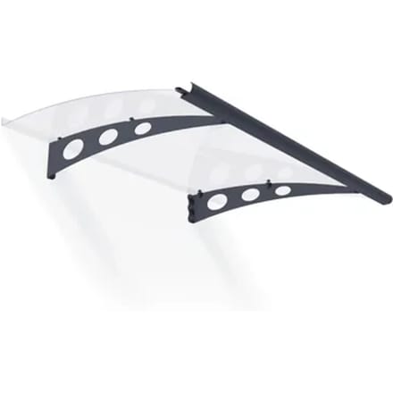 Palram - Canopia | Veranda- En Deurluifel Garamond - Helder - Donkergrijs - 135x90x18cm