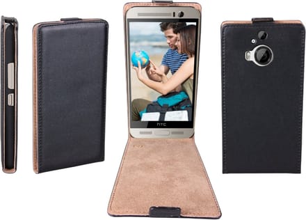 Flip Case voor HTC One M9+ Plus zwart ultradun