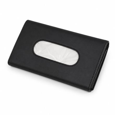 Auto Tissuehouder voor Zonneklep - Luxe Leren Tissuebox voor Auto - Ruimtebesparende Papierhouder - Auto Accessoires Interieur - Zwart