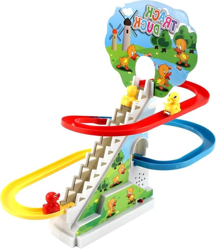 Speelbaan met dieren - Trapauto baan - Kinderen vermaken - Automatisch klimmen - Compact formaat - Multicolor