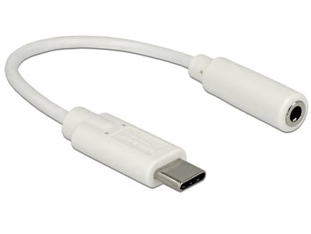 DeLOCK USB-C naar 3,5mm Jack audio adapter - actief / wit - 0,15 meter