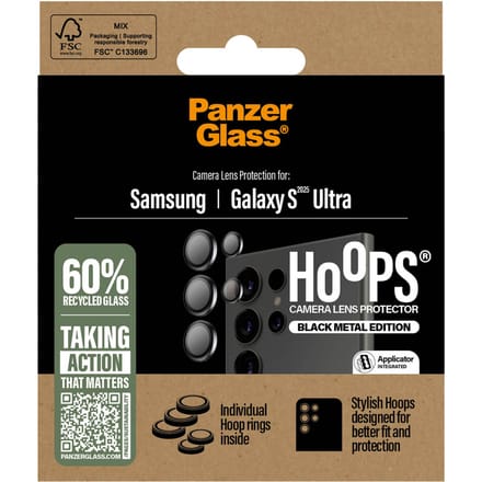 PanzerGlass Screenprotector geschikt voor Samsung Galaxy S25 Ultra Glazen | PanzerGlass Hoops Camera Lens Protector - Case Friendly
