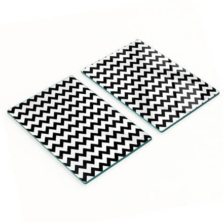 Decoratieve glazen snijplanken met zigzagpatroon, 2x40x52 cm