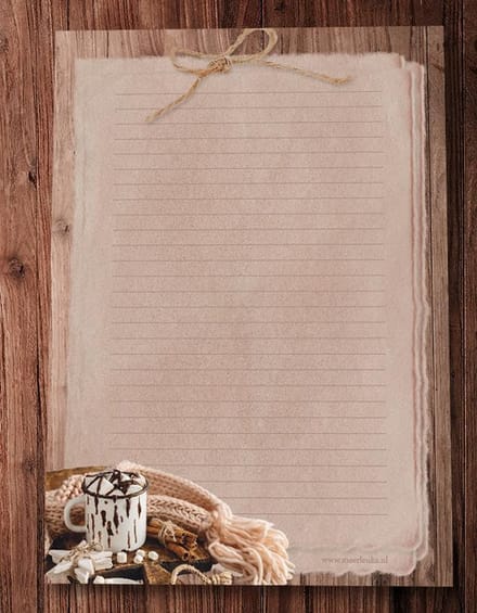 Schrijfblok A4 Warme Choco - Meer Leuks - 50 vel - Briefpapier - Postpapier Sfeervol