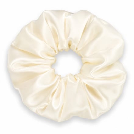 Lajetti - 100% Zijden Scrunchie Ivoor - Moerbei Zijde Haarelastiek