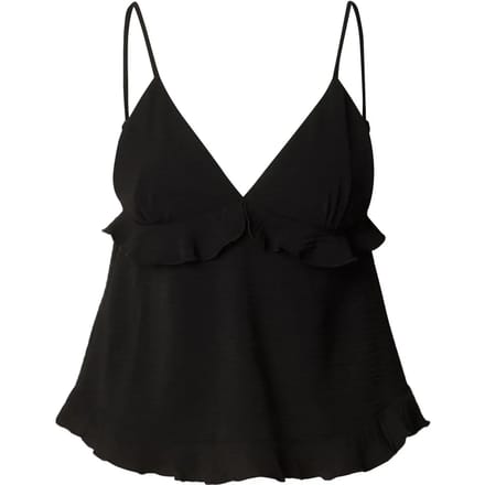 Urban Classics - Ruffled Structured Cami Mouwloze top - L - Zwart