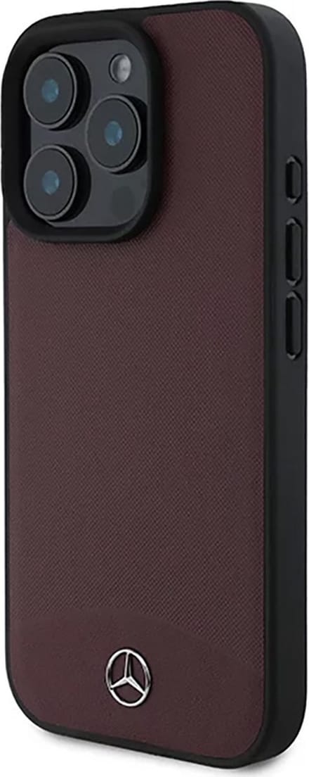 Mercedes-Benz Backcase hoesje geschikt voor iPhone 16 Pro - Effen Rood - Kunstleer