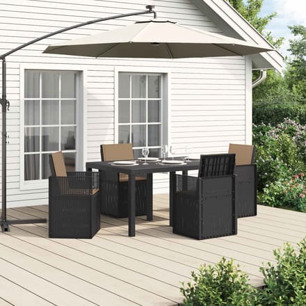 vidaXL - Tuin - Eettafel - Set - 5 - st - Antracietkleurig - en - taupe - PP