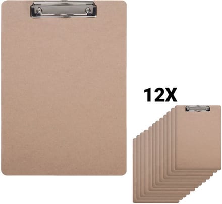 DESQ® Klembord - A4 - MDF - Klem - Ophangoog - 12 Pak
