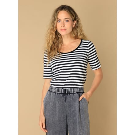 IVY BEAU Esha Tops - Black/Off White - maat 40