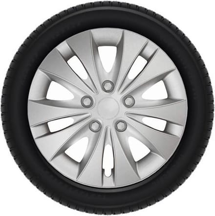 Tip-it Wieldoppen 14 inch - 4 stuks - Kliksysteem - Zilvergrijs